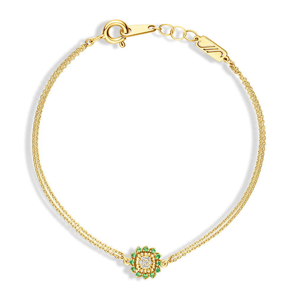 18K Belov'd Diamond Bracelet Emerald Stone - S-H077BS