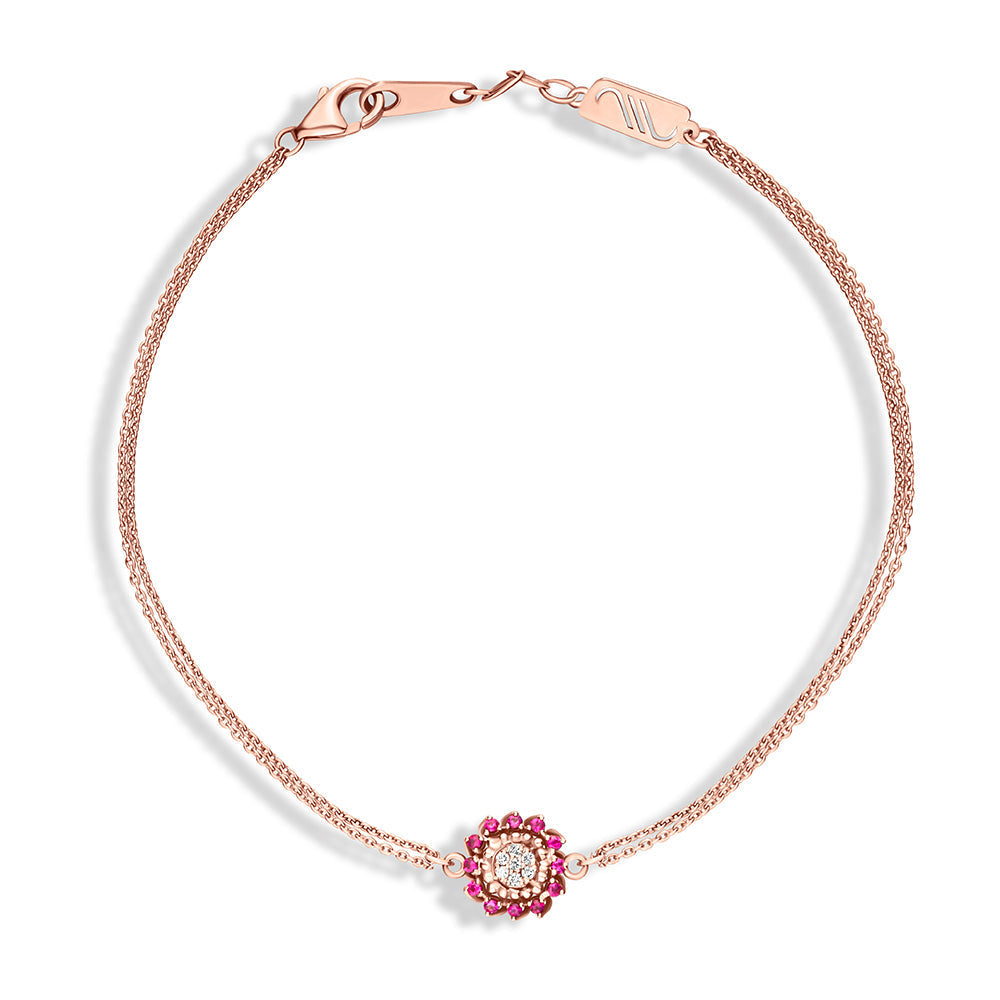 18K Belov'd Diamond Bracelet Pink Amethyst Stone - S-H077BS