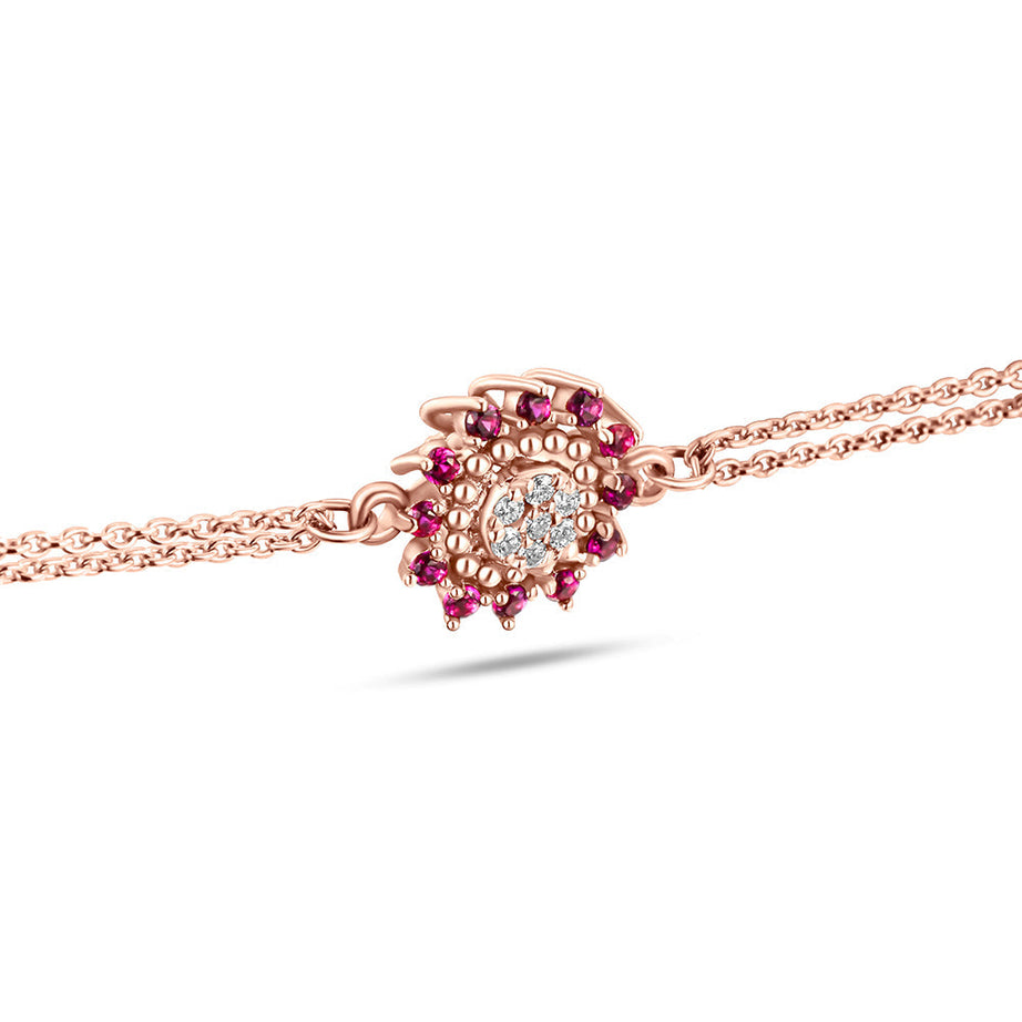 18K Belov'd Diamond Bracelet Pink Amethyst Stone - S-H077BS