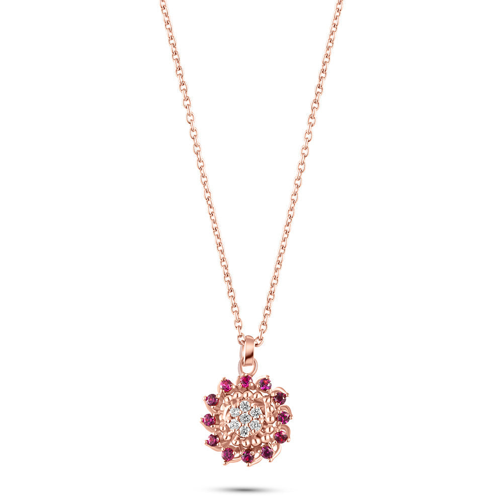 18K Belov'd Diamond Necklace Pink Amethyst Stone - S-H077PS