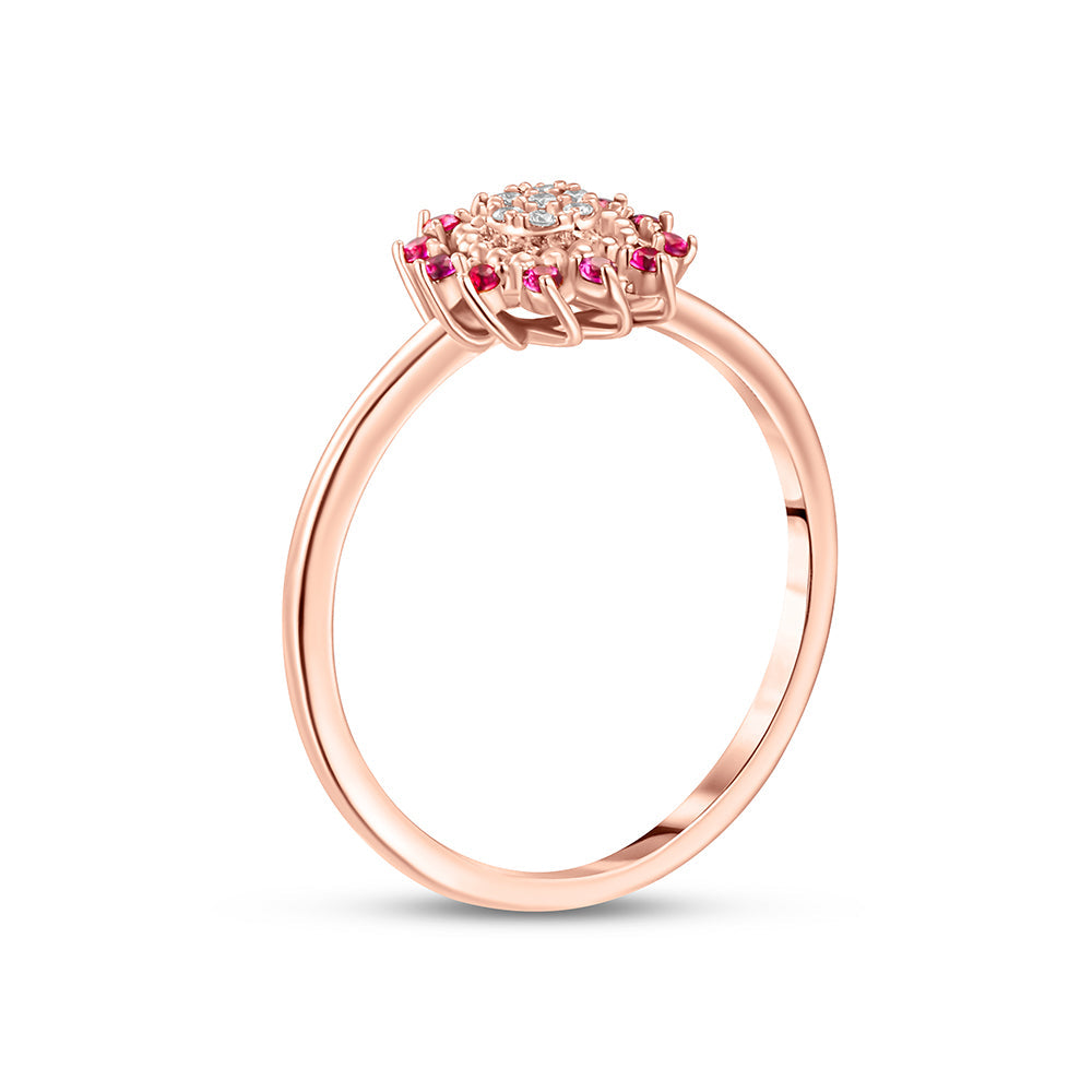 18K Belov'd Diamond Ring Pink Amethyst Stone - S-H077RS