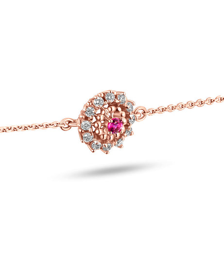 18K Belov'd Diamond Bracelet Pink Amethyst Stone - S-H078BS