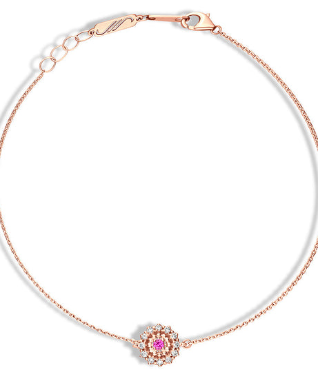 18K Belov'd Diamond Bracelet Pink Amethyst Stone - S-H078BS