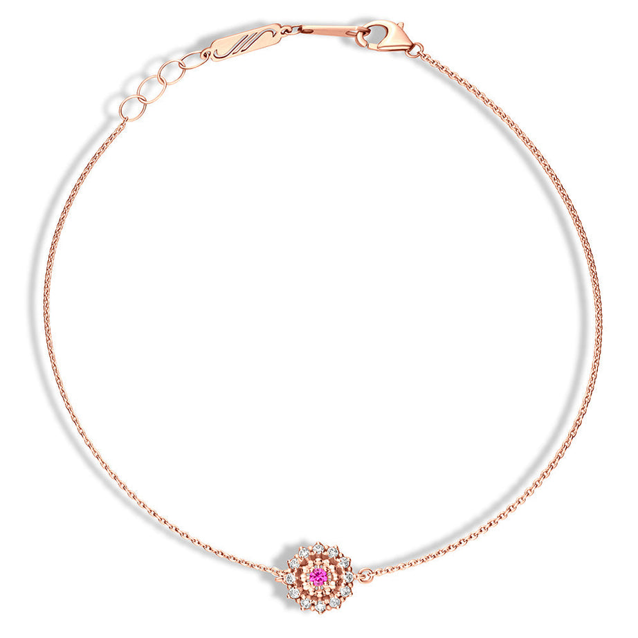 18K Belov'd Diamond Bracelet Pink Amethyst Stone - S-H078BS