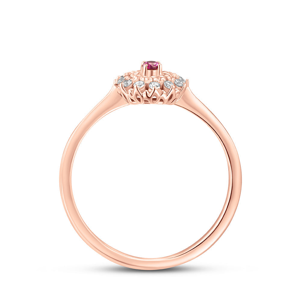 18K Belov'd Diamond Ring Pink Amethyst Stone - S-H078RS