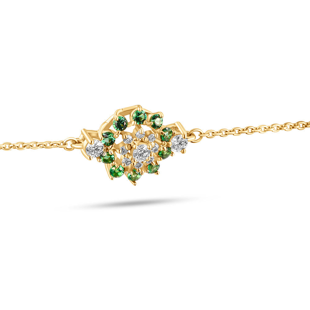 18K Belov'd Diamond Bracelet Emerald Stone - S-H079BS