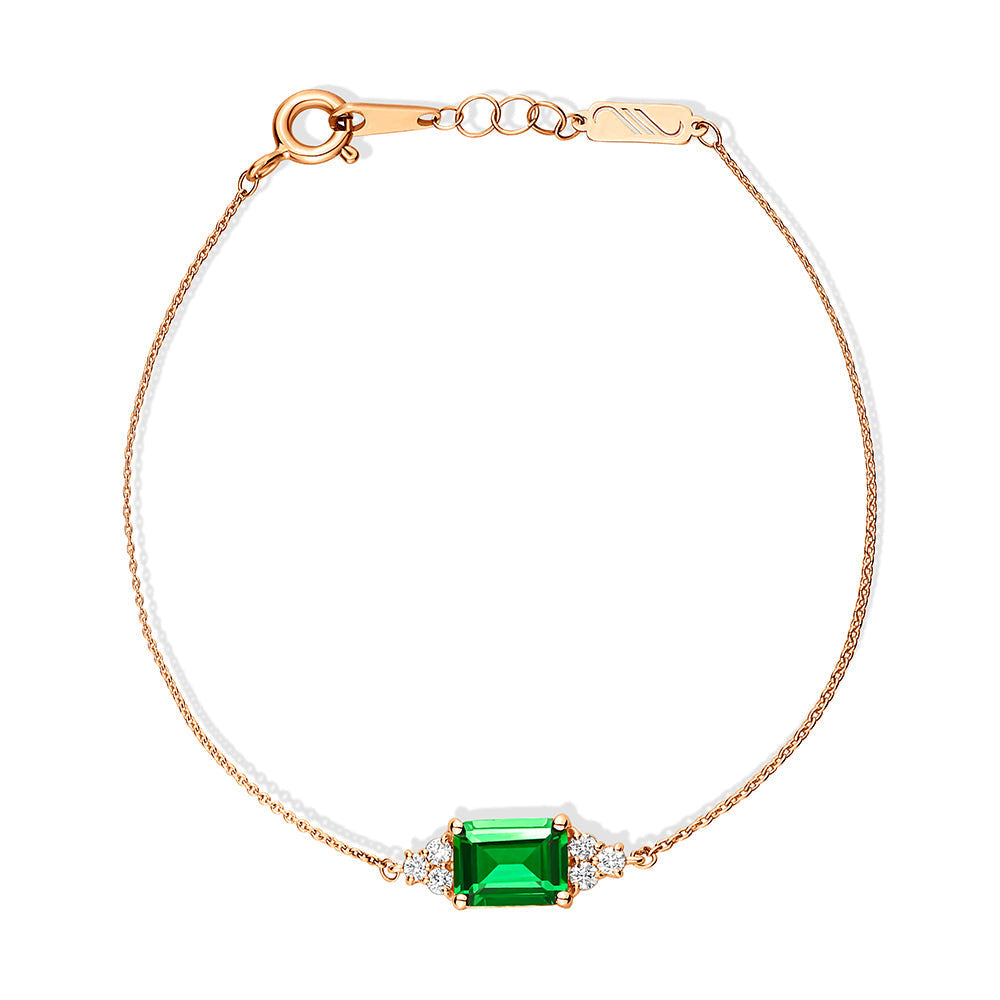 18K Belov'd Diamond Bracelet Emerald Stone - S-H081BS