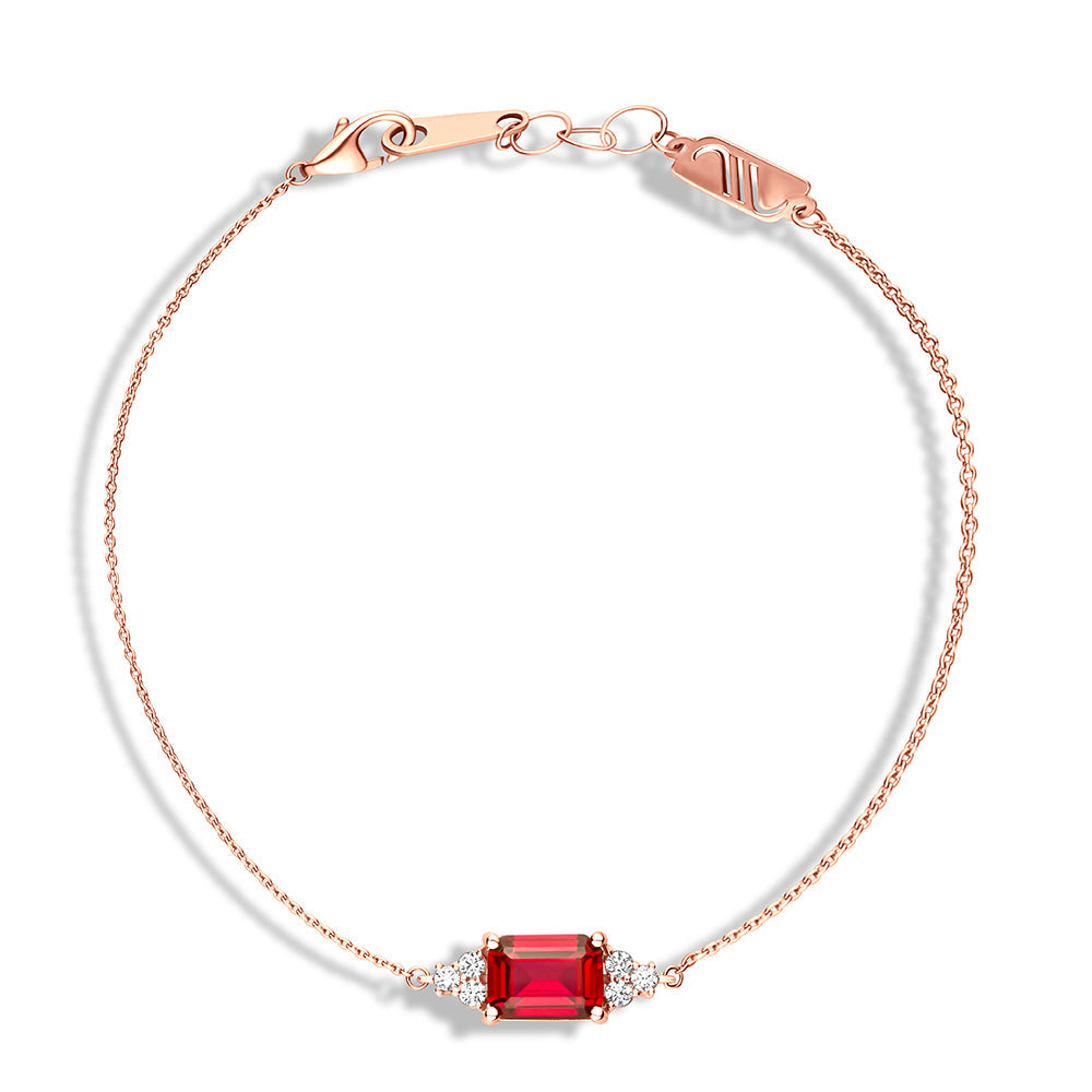 18K Belov'd Diamond Bracelet Ruby Stone - S-H081BS