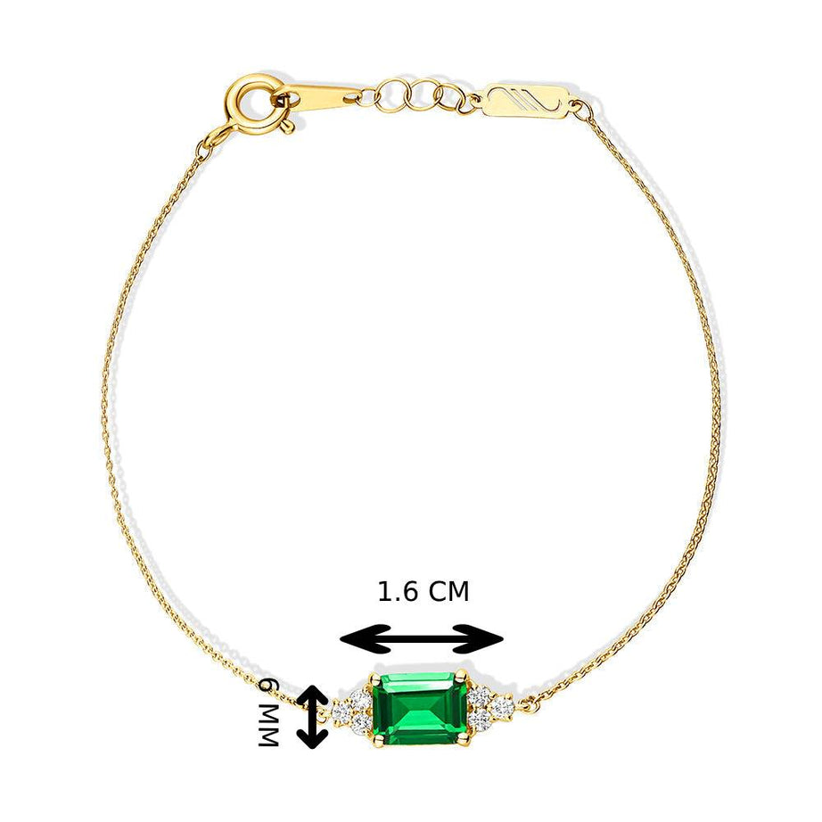 18K Belov'd Diamond Bracelet Emerald Stone - S-H081BS