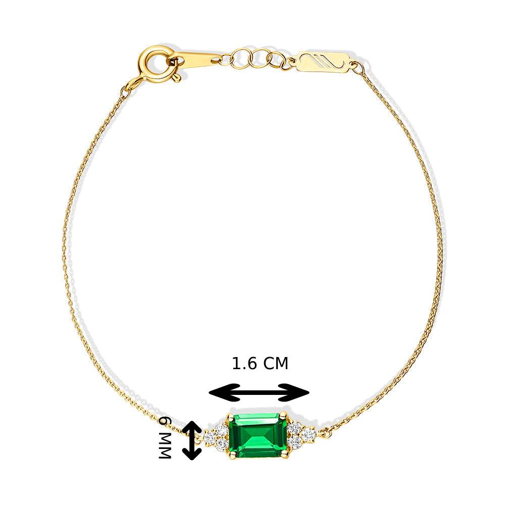 18K Belov'd Diamond Bracelet Emerald Stone - S-H081BS