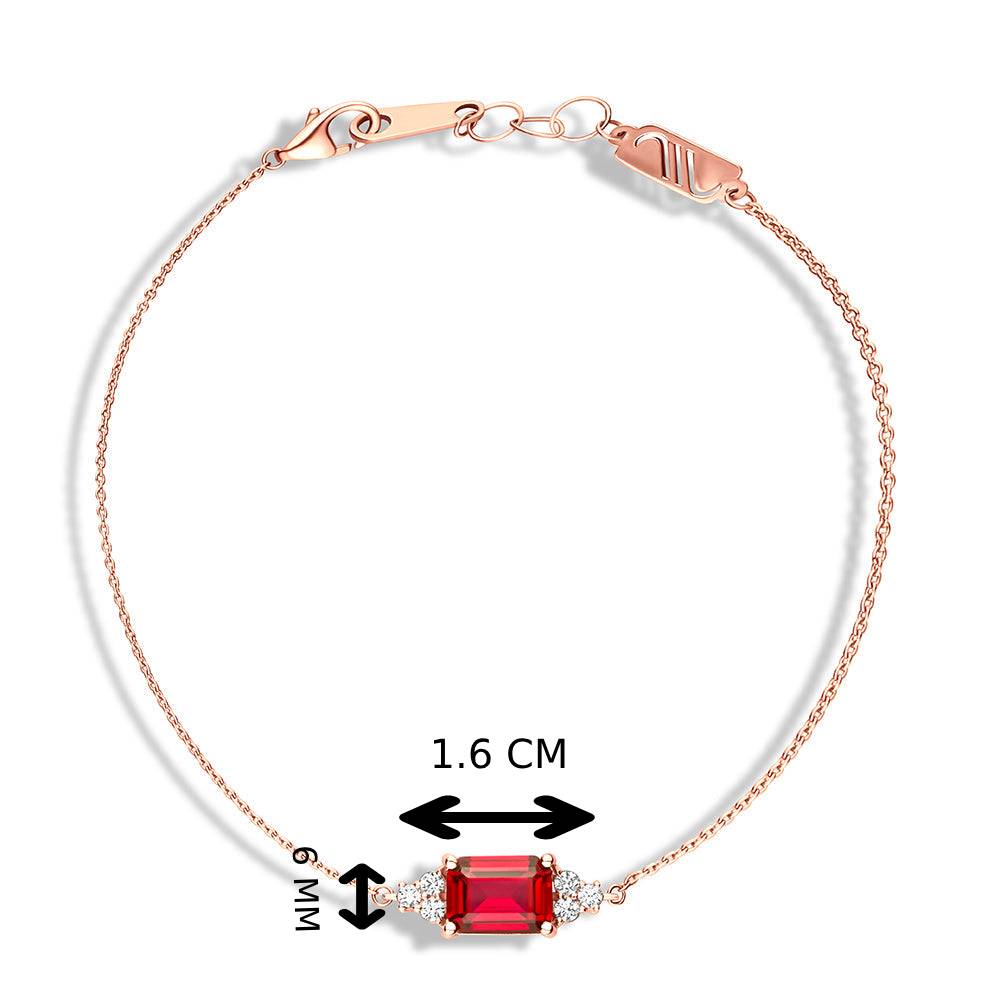 18K Belov'd Diamond Bracelet Ruby Stone - S-H081BS