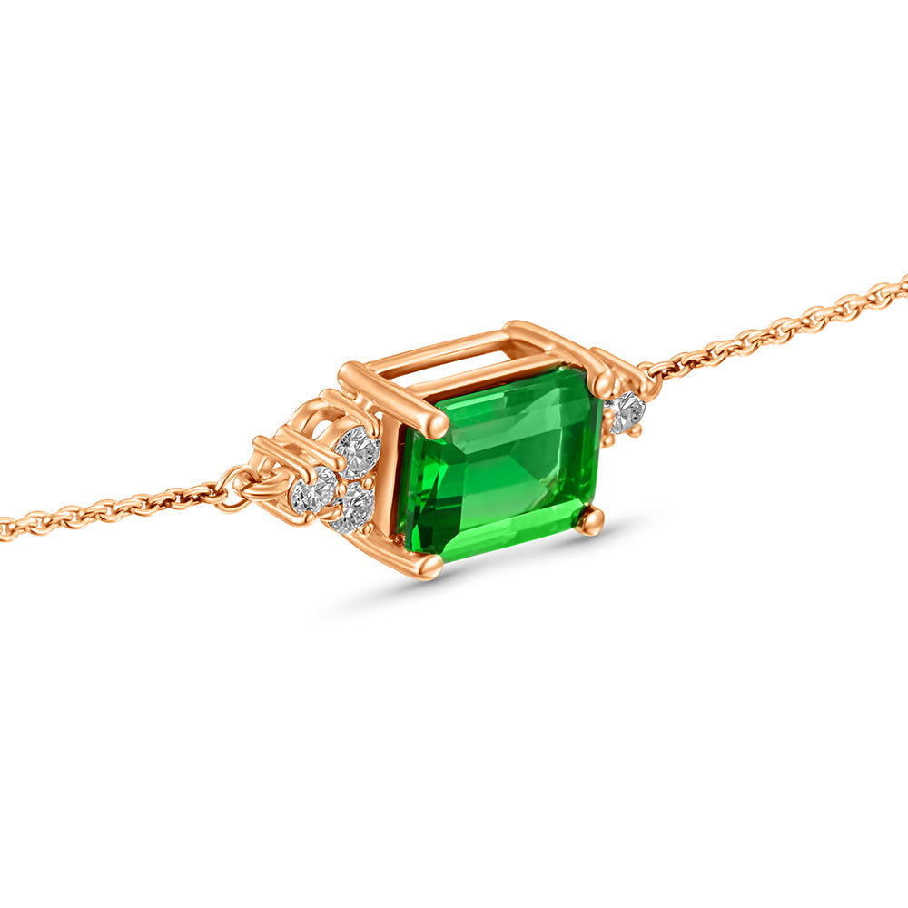 18K Belov'd Diamond Bracelet Emerald Stone - S-H081BS