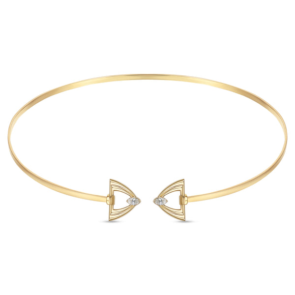 LINEA Triangle 18k Yellow Gold Choker with Center Diamond - S-H102NS