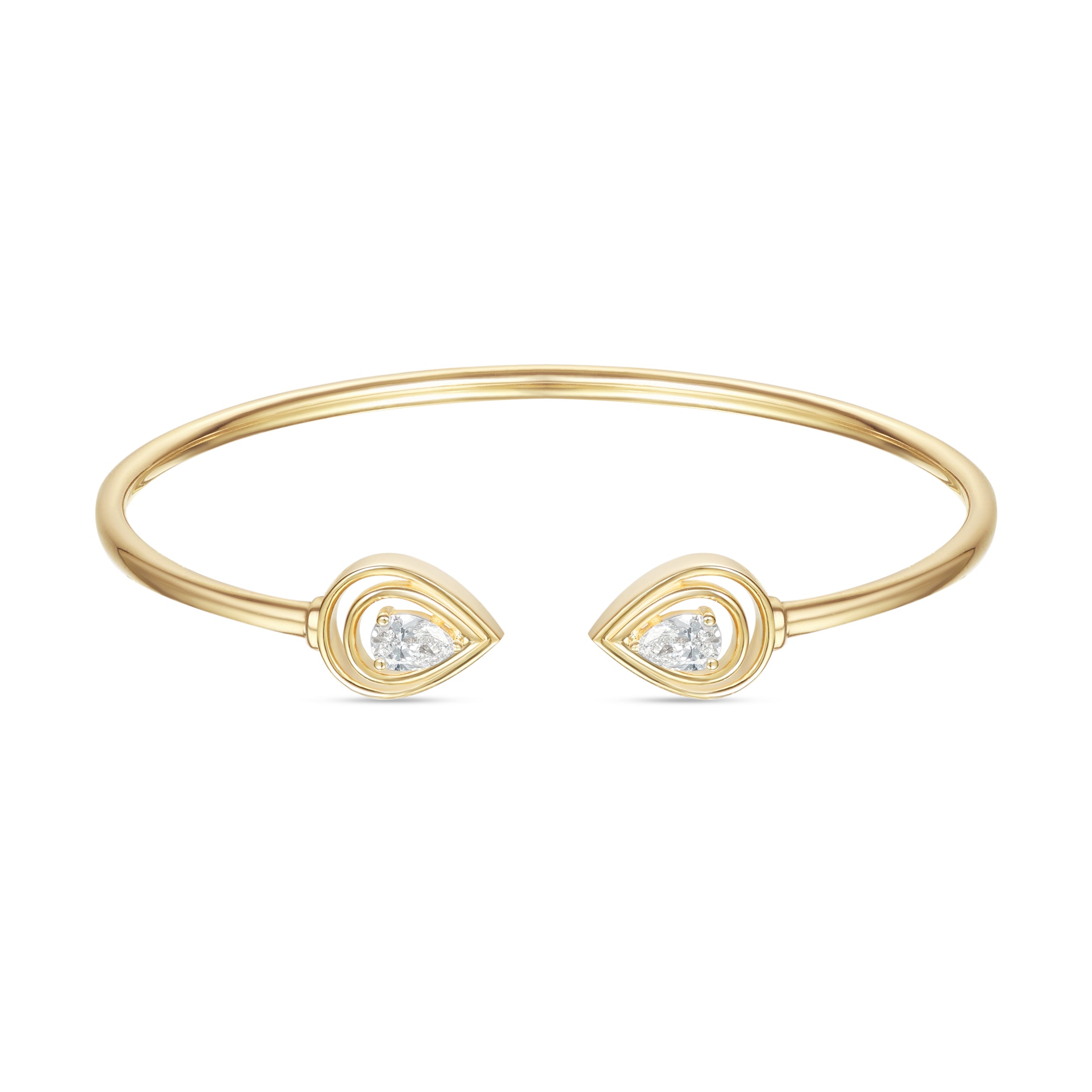 LINEA Teardrop 18k Yellow Gold with Bangle Center Diamond - S-H120BS