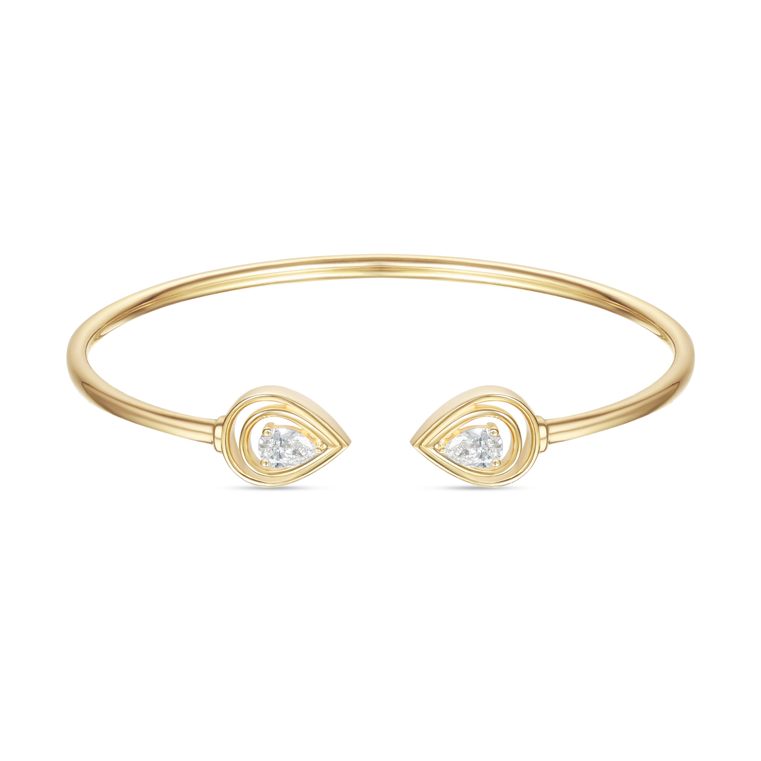 LINEA Teardrop 18k Yellow Gold with Bangle Center Diamond - S-H120BS