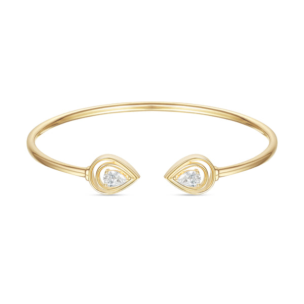 LINEA Teardrop 18k Yellow Gold with Bangle Center Diamond - S-H120BS