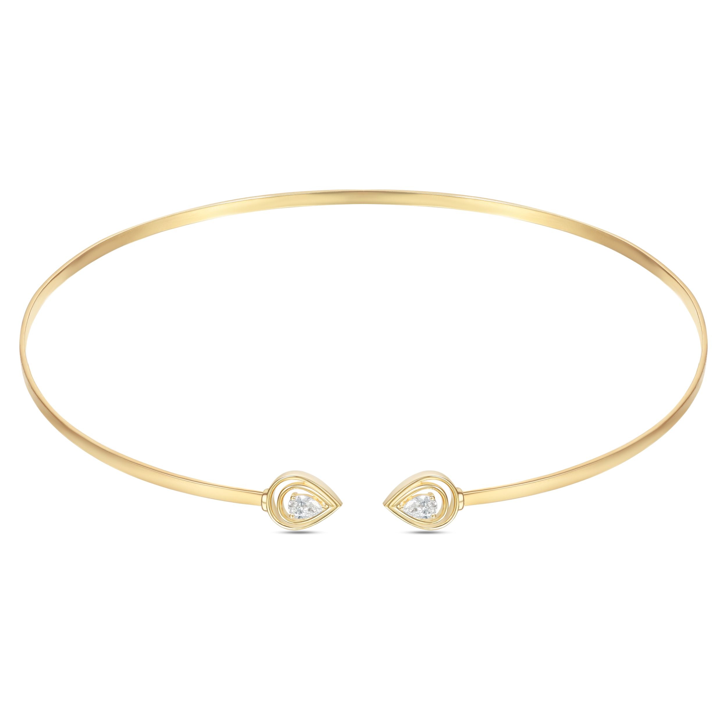 LINEA Teardrop 18k Gold Chocker with Center Diamond - S-H120NS
