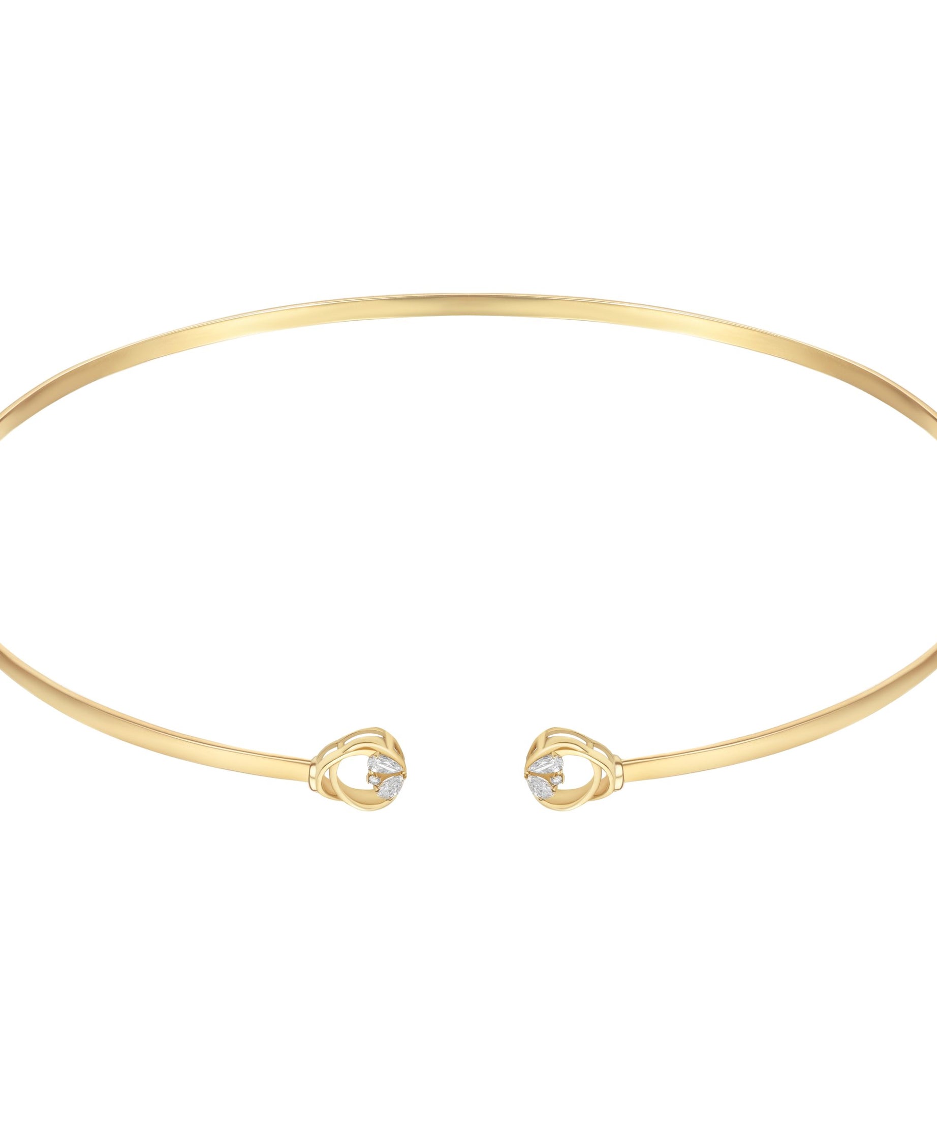 LINEA Circles 18k Yellow Gold Choker with Pear Diamonds - S-H121NS