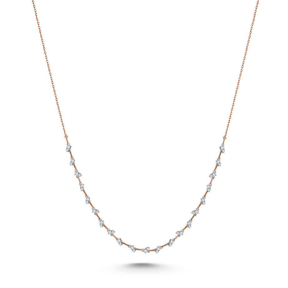 18K Rose gold Diamond Necklace - S-N065S