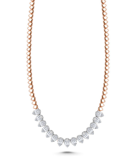 18K Rose gold Diamond Necklace - S-N067S