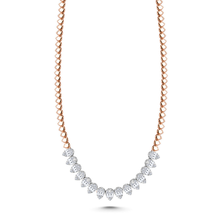18K Rose gold Diamond Necklace - S-N067S