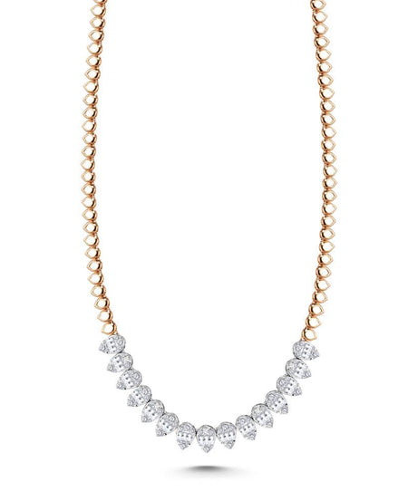 18K Yellow gold Diamond Necklace - S-N067S