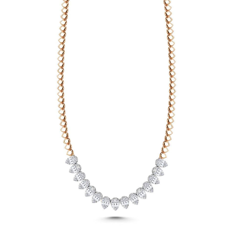 18K Yellow gold Diamond Necklace - S-N067S
