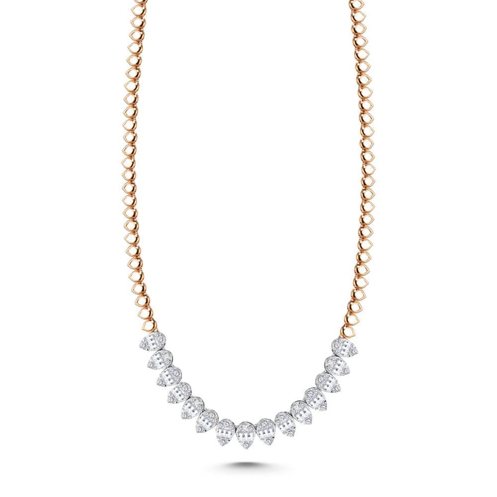 18K Yellow gold Diamond Necklace - S-N067S