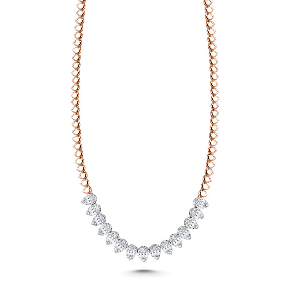 Special offer 18K Rose gold Diamond Necklace - S-N067S