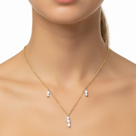 Diamond necklace with small pendants - Siran by IRAM