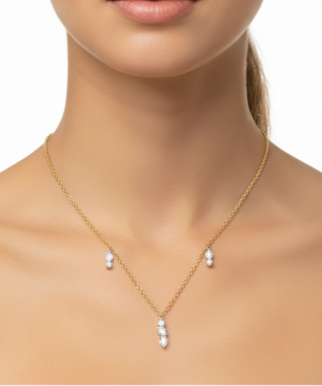 Diamond necklace with small pendants - Siran by IRAM
