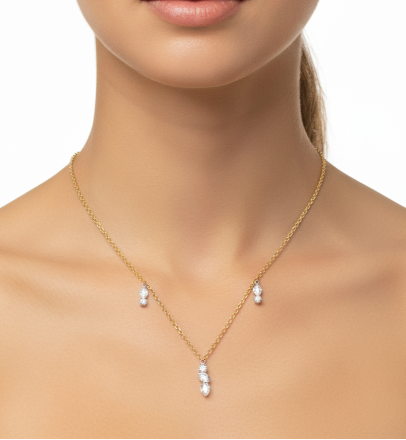 Diamond necklace with small pendants - Siran by IRAM