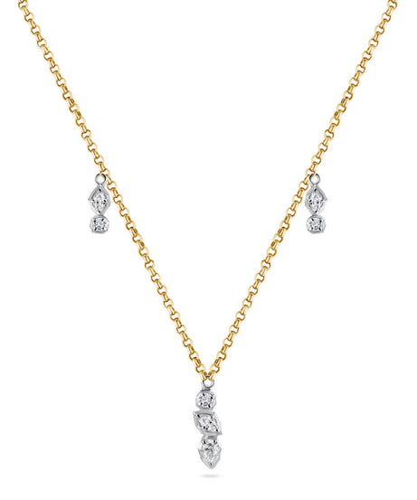 An 18K yellow gold diamond necklace with a chain design and adorned with diamonds - Siran By IRAM