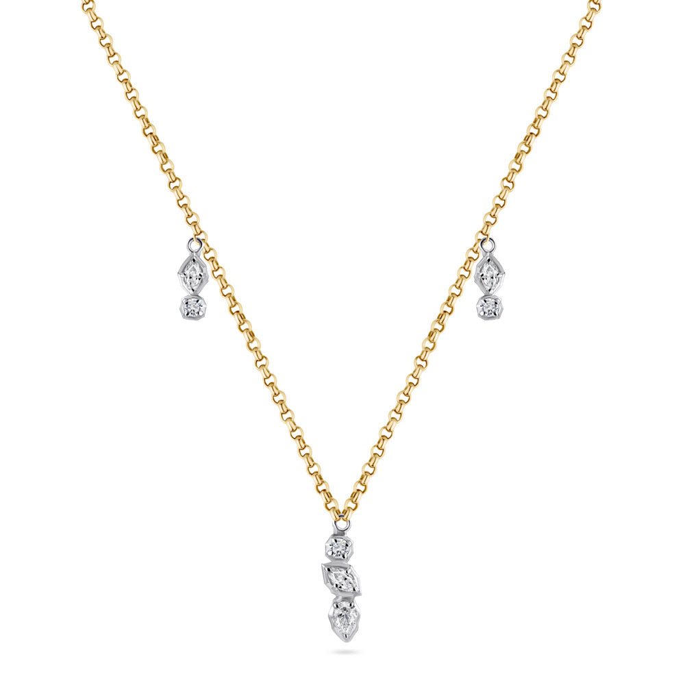 An 18K yellow gold diamond necklace with a chain design and adorned with diamonds - Siran By IRAM