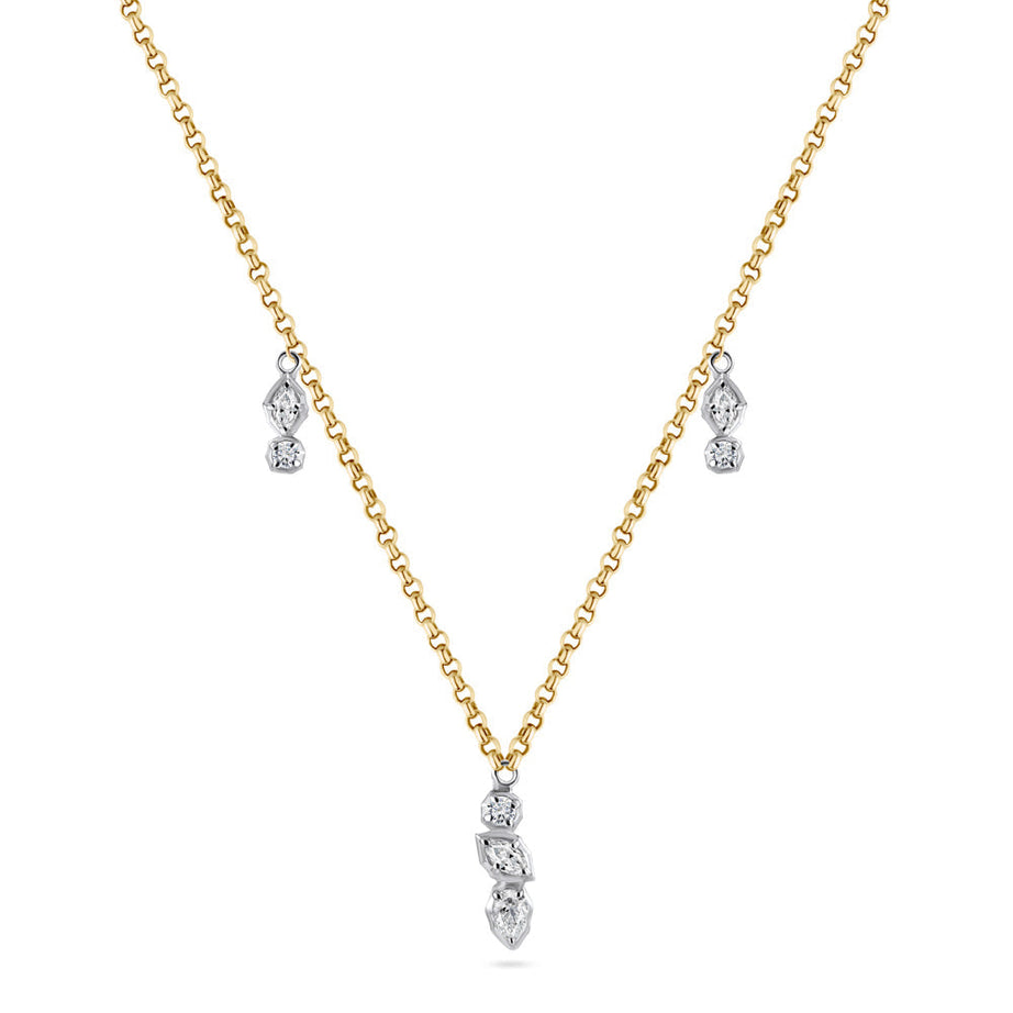 An 18K yellow gold diamond necklace with a chain design and adorned with diamonds - Siran By IRAM