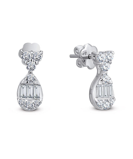 18K White gold Diamond Earring - S-N079SE