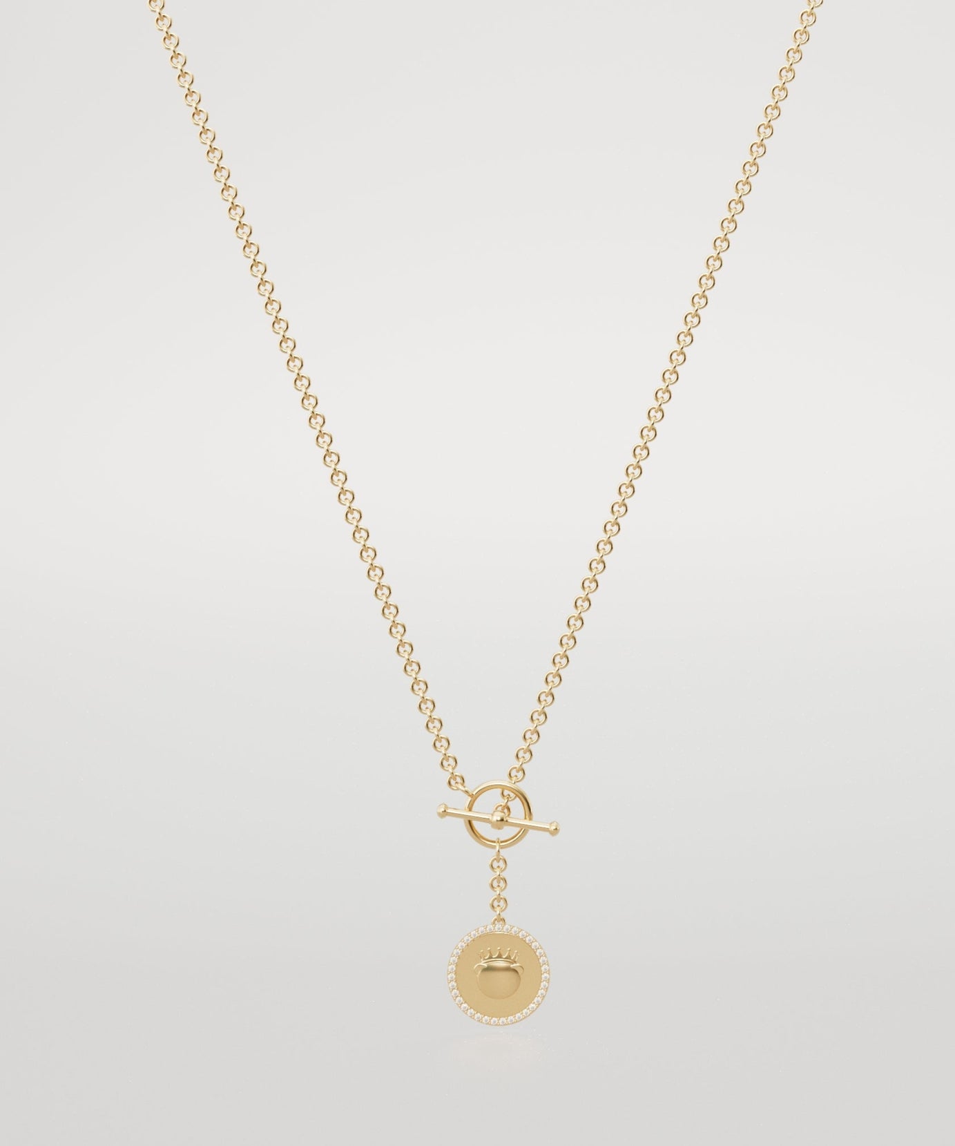 18k Gold Fudge Coin T-Lock with Diamond Frame