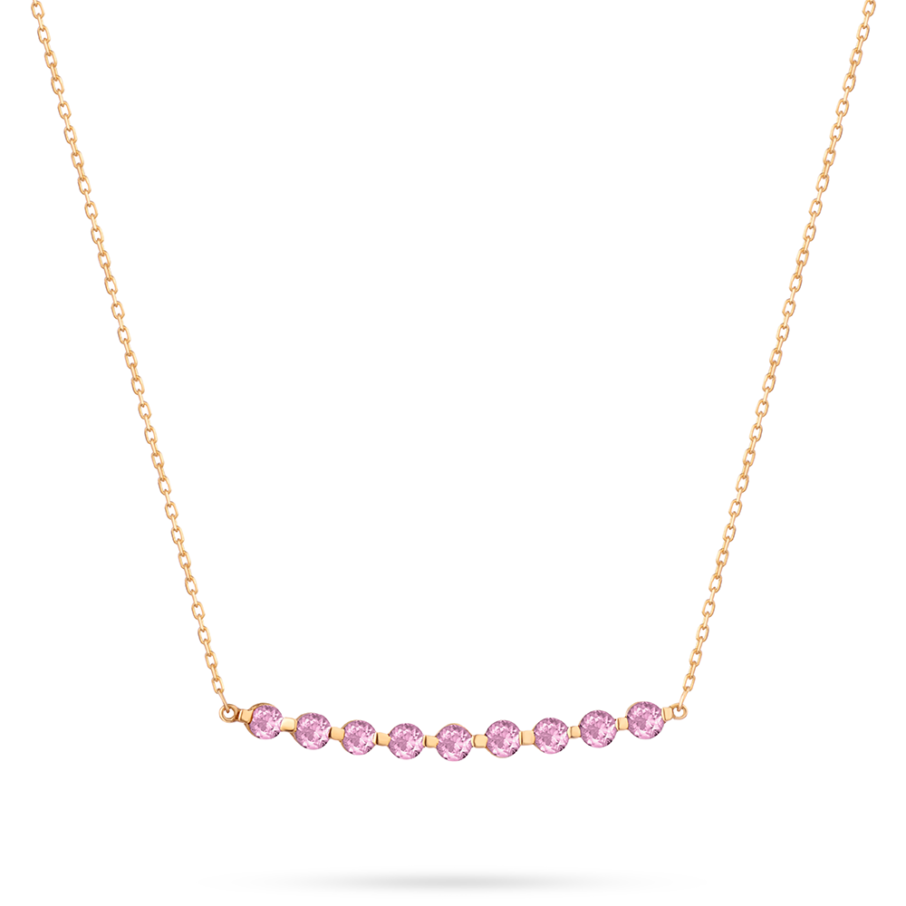 Carnival pink amethyst Beautiful Necklace in 18K Gold - S-P244S