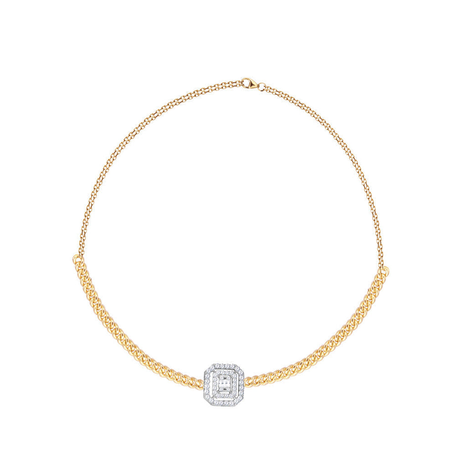 Special offer 18K Yellow gold Diamond Choker - S-P280S