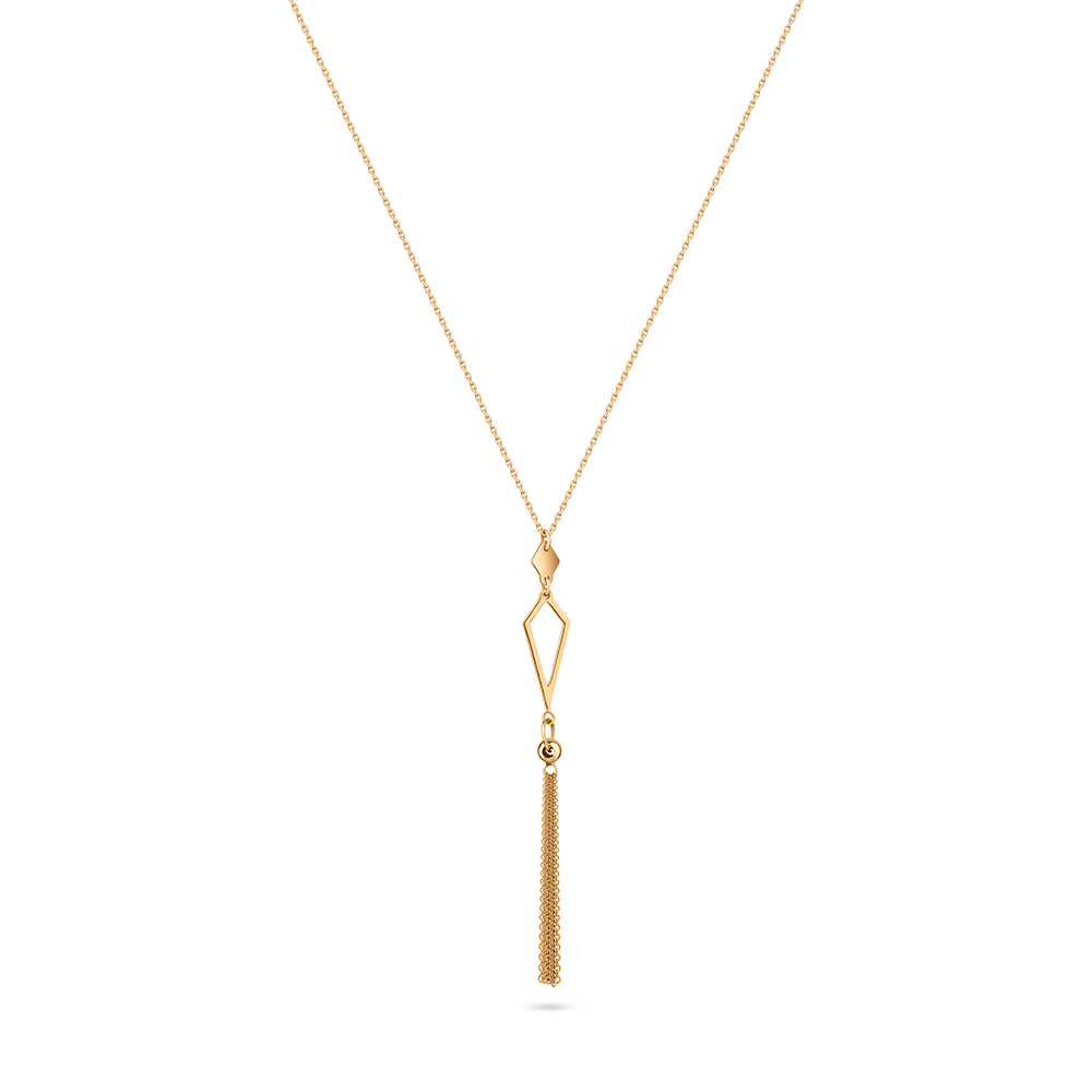 A simple V letter necklace in 18K Yellow Gold - S-P309G