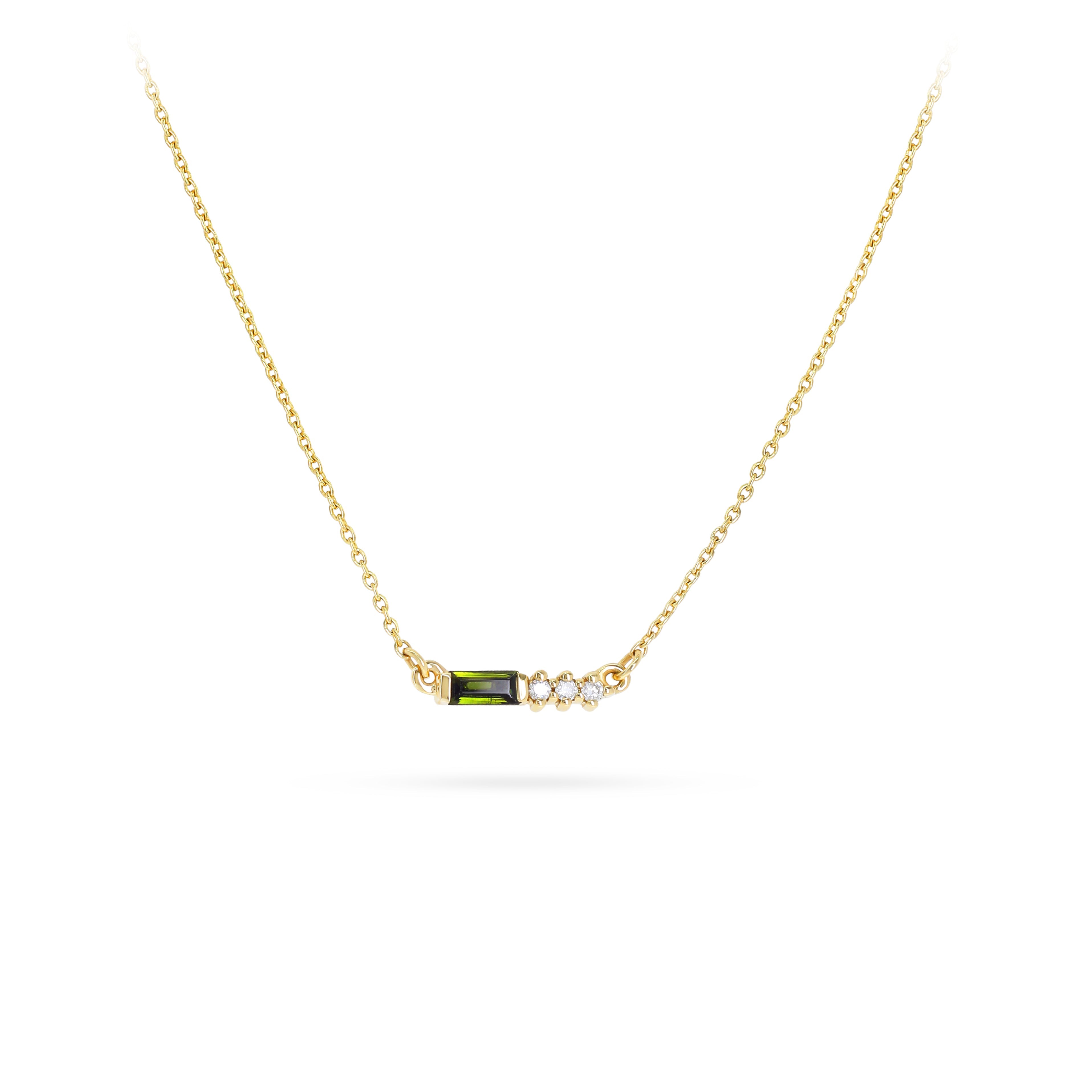 Emerald Diamond Bar Necklace - S-P372SON