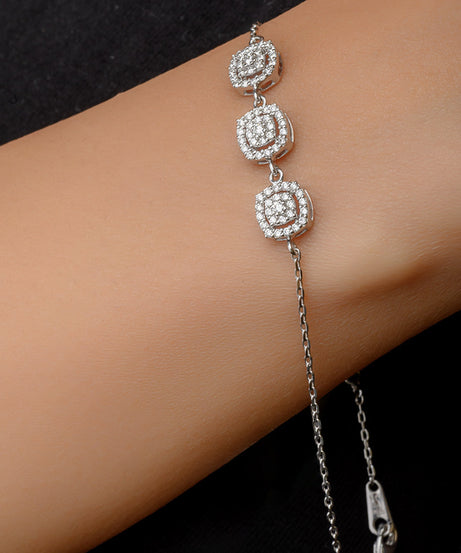 18K White Diamond Chain Bracelet - S-P378SB