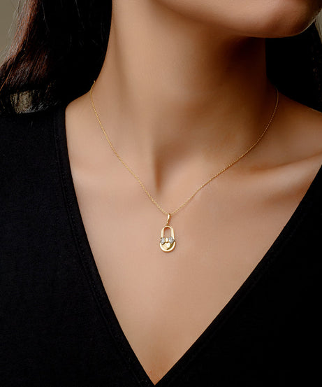 18K Baby Shoe Diamond Pendant - S-P476S