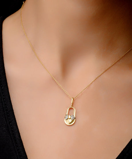 18K Baby Shoe Diamond Pendant - S-P476S