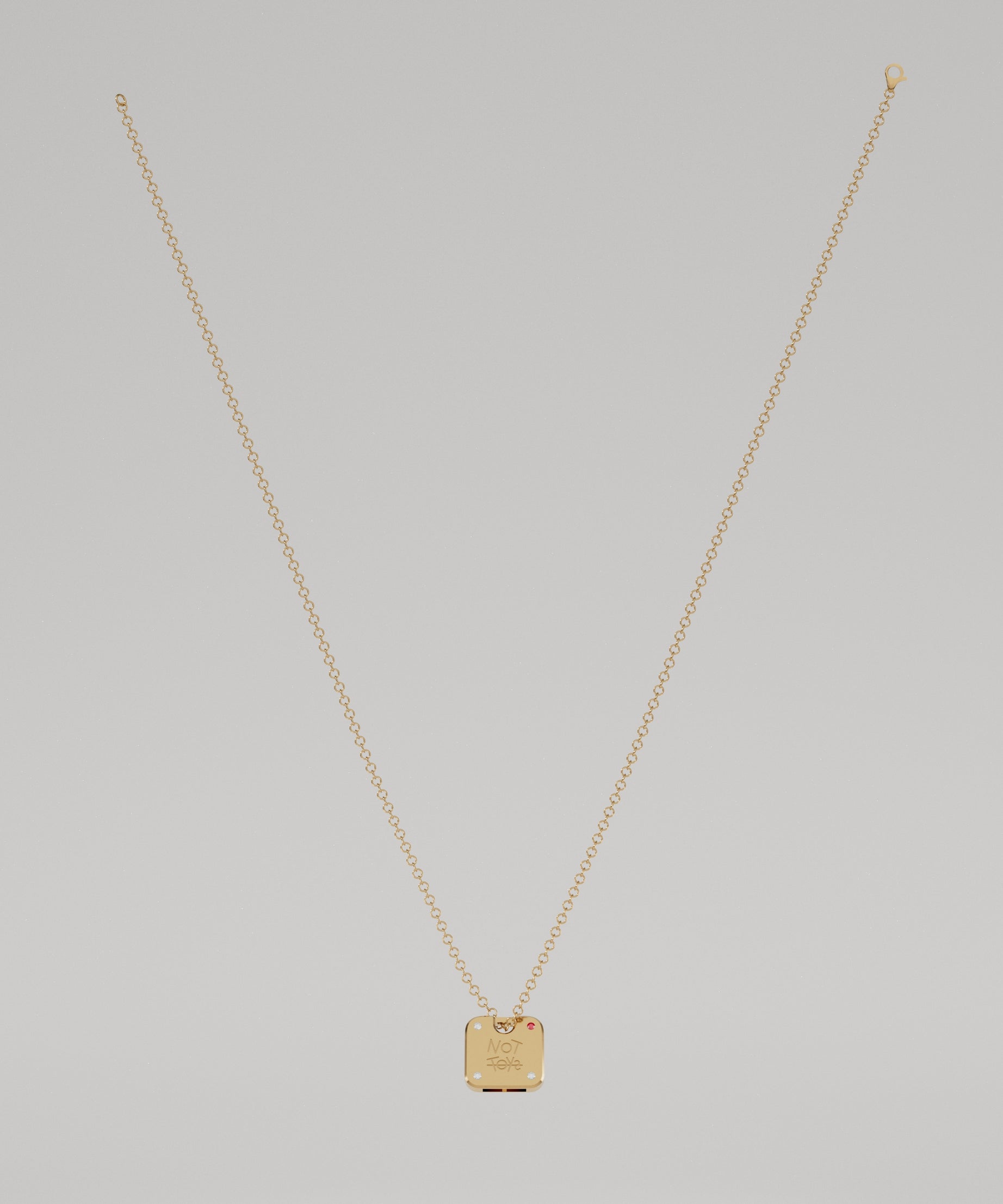 18K Gold Whistle Pendant with Diamonds