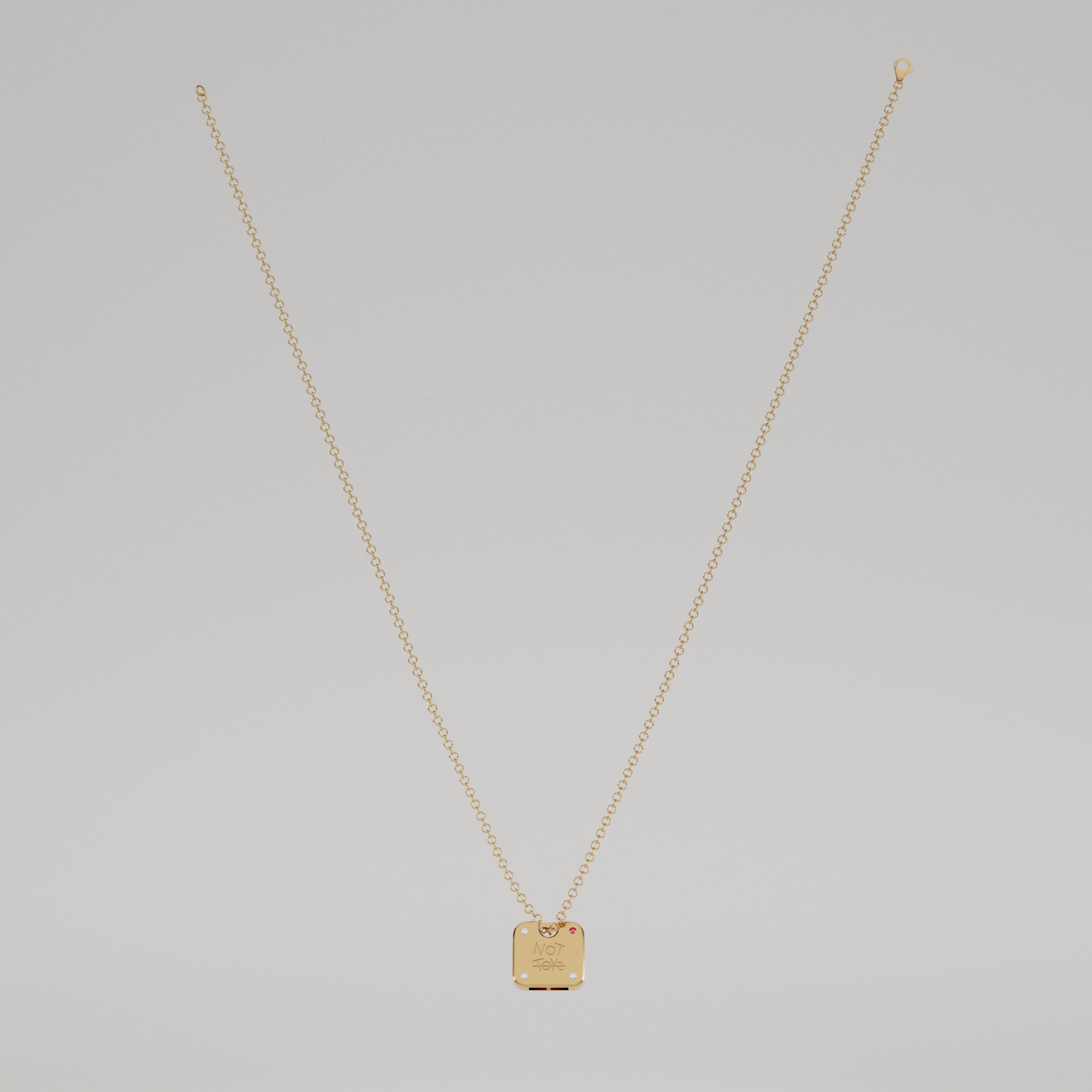 18K Gold Whistle Pendant with Diamonds