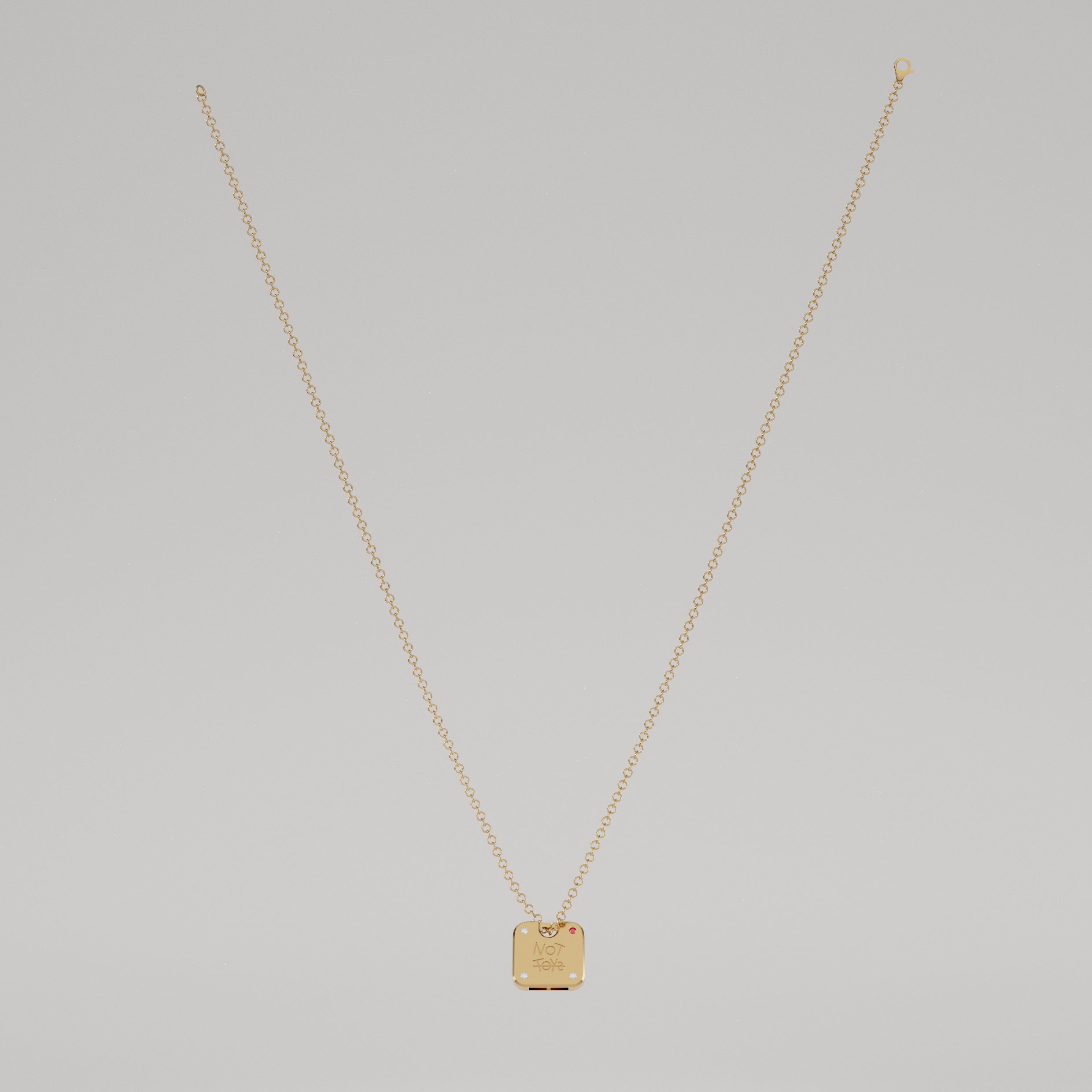 18K Gold Whistle Pendant with Diamonds