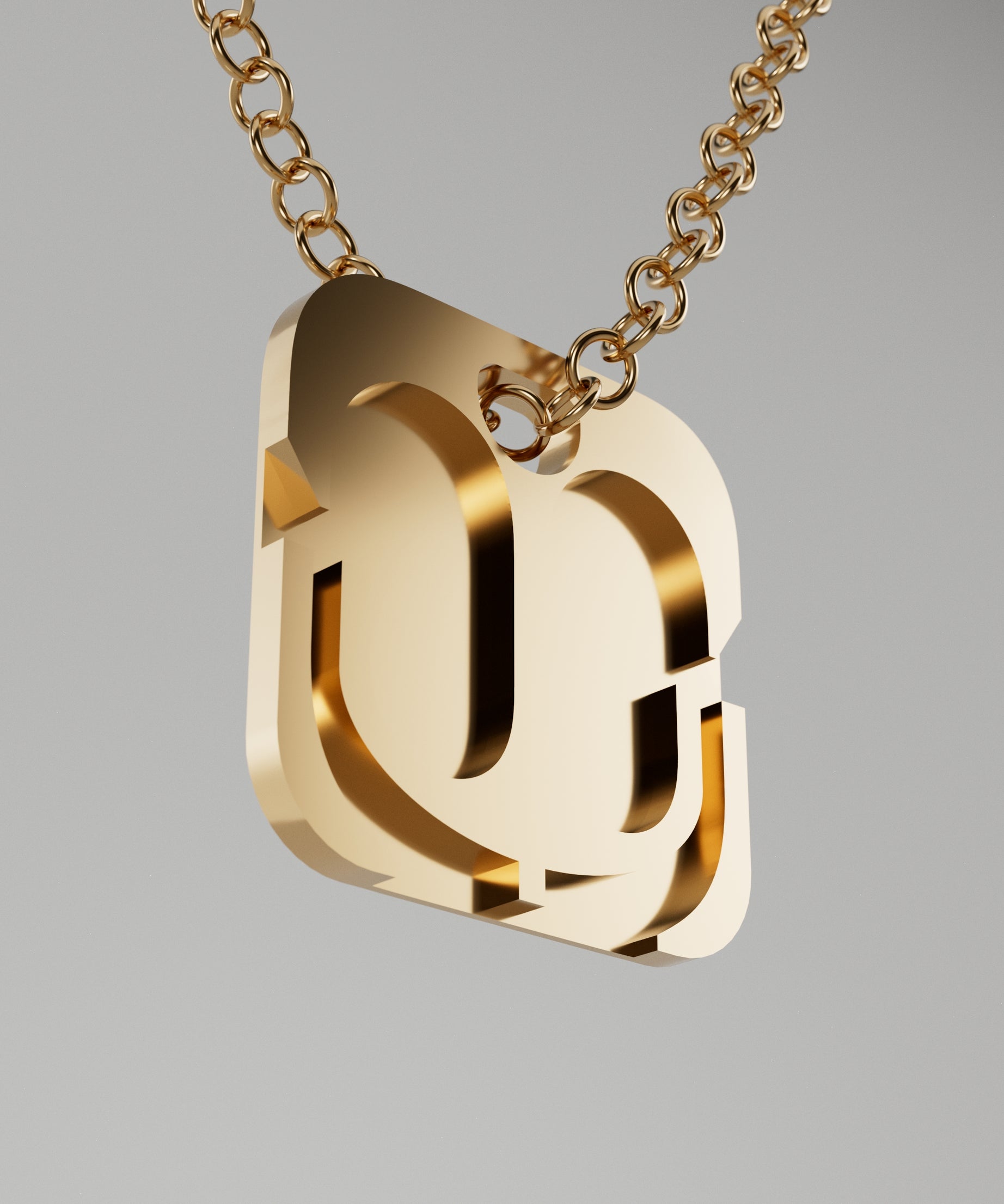 18K Gold Whistle Pendant with Diamonds