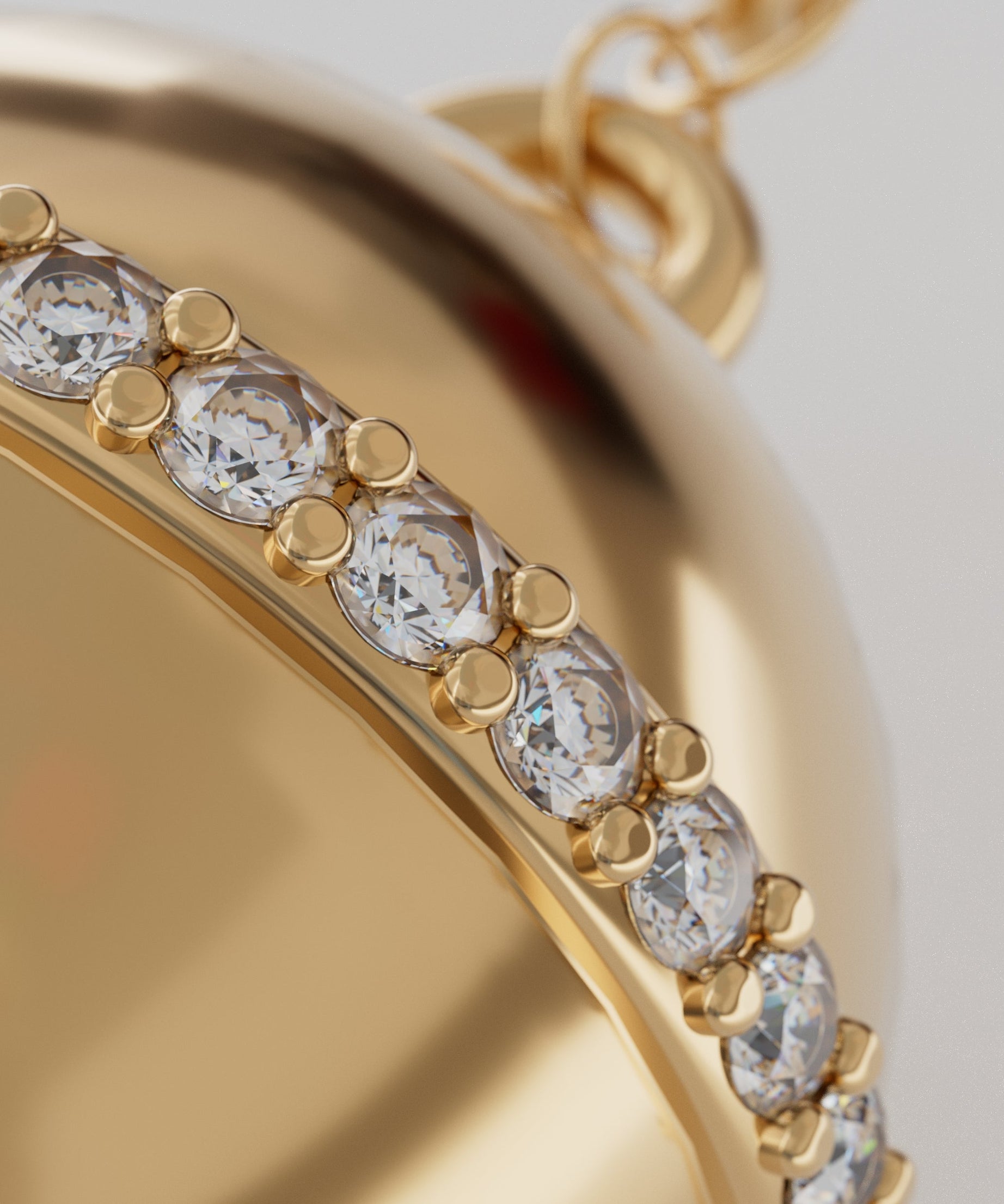 18K Gold Lollipop with Diamond Rim