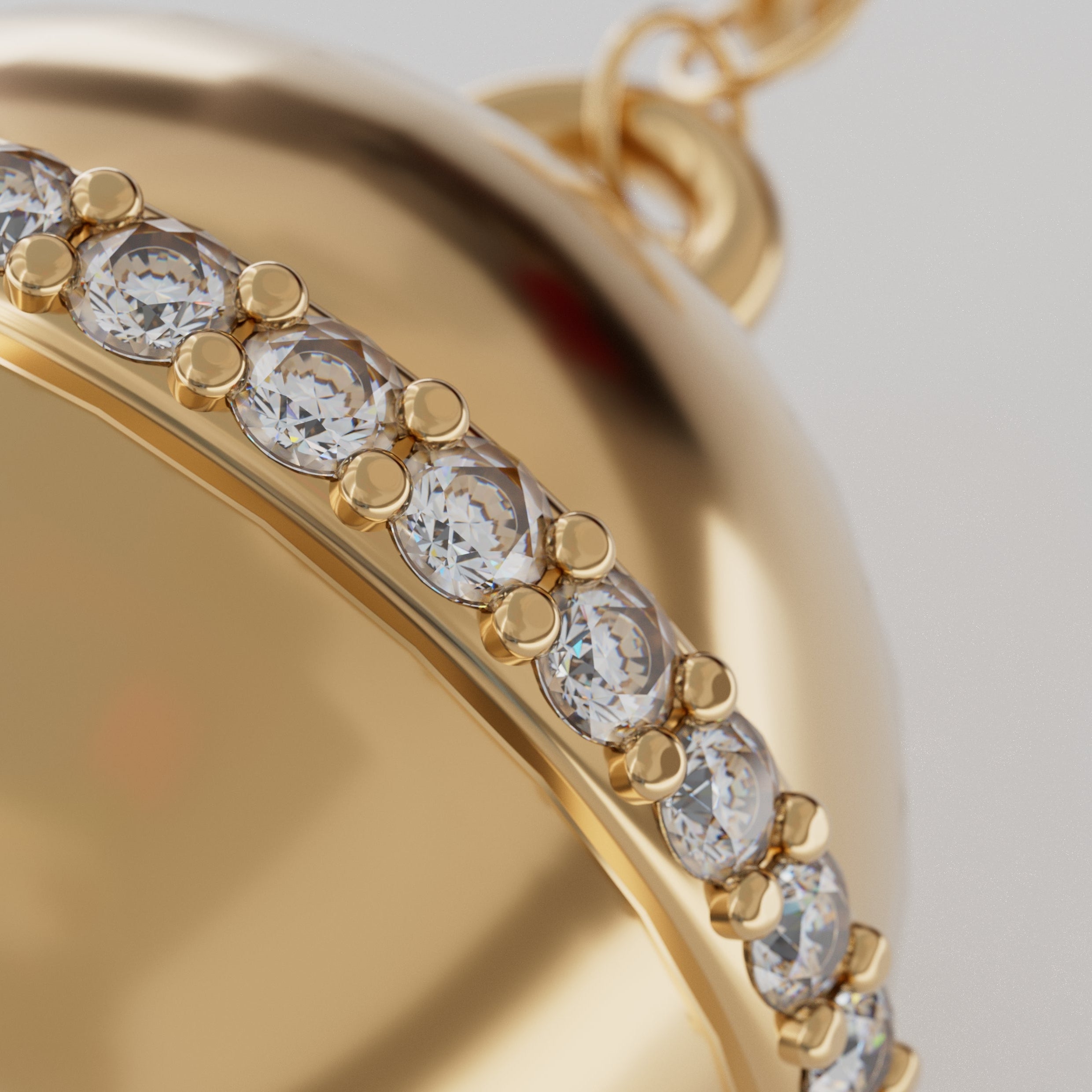 18K Gold Lollipop with Diamond Rim